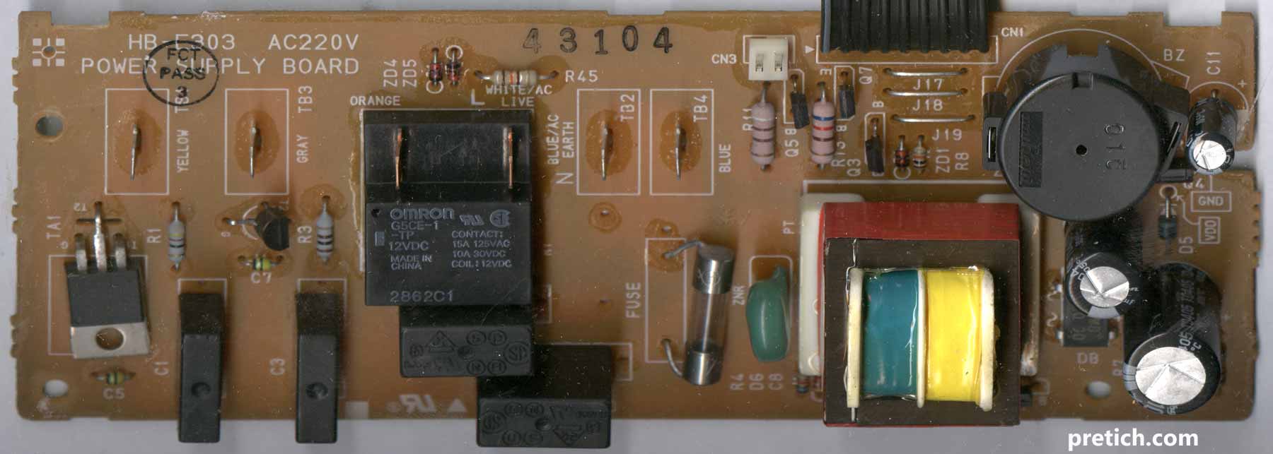 Hitachi HB-E303 плата блока питания - поиск поломки