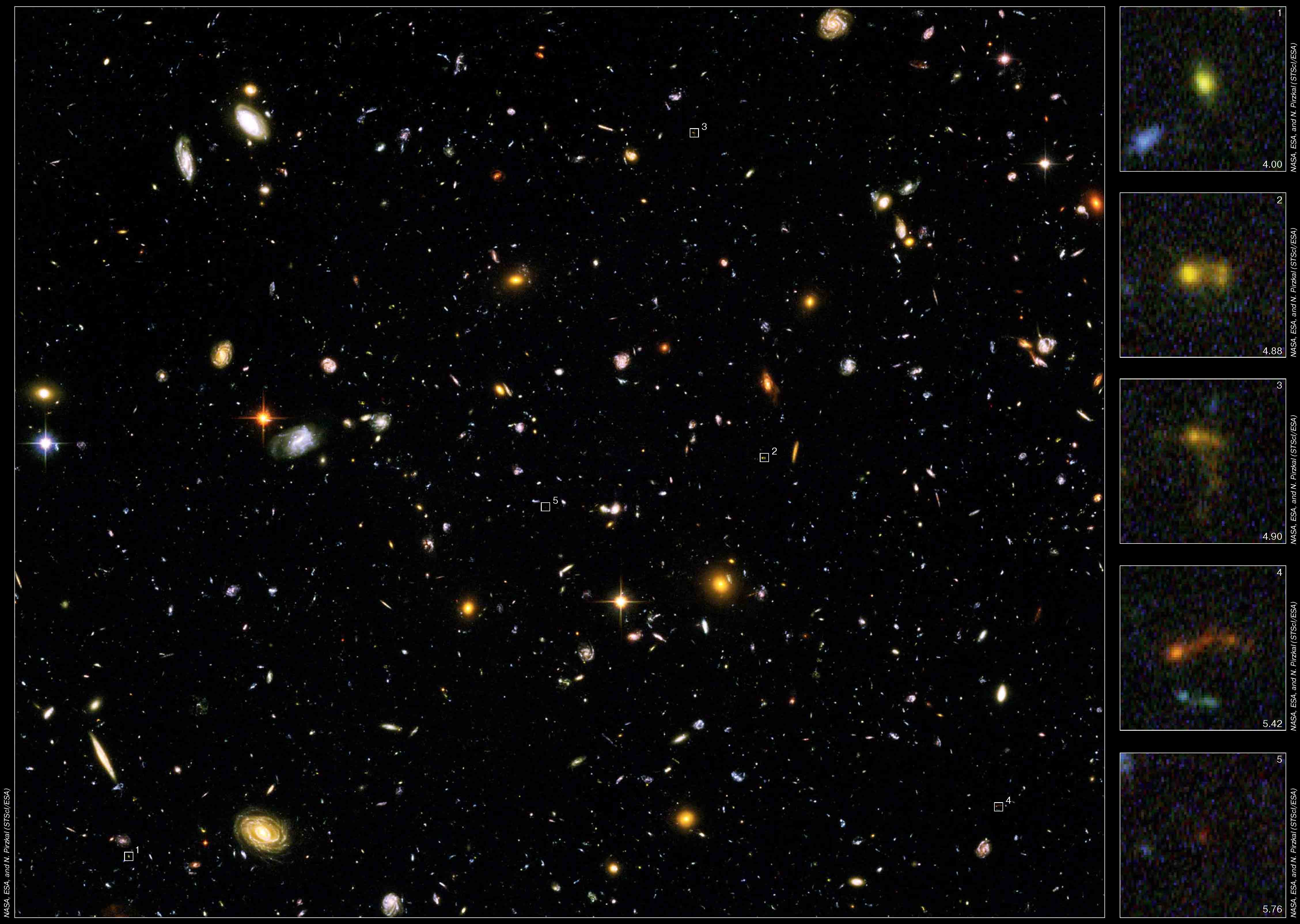 Самые первые галактики Вселеной наблюдают Hubble и Spitzer