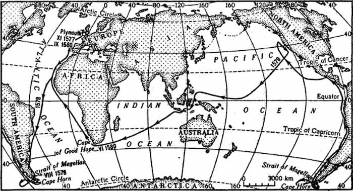 Francis Drake - map tour карта плавания Фрэнсиса Дрейка Francis Drake - map tour карта плавания Фрэнсиса Дрейка